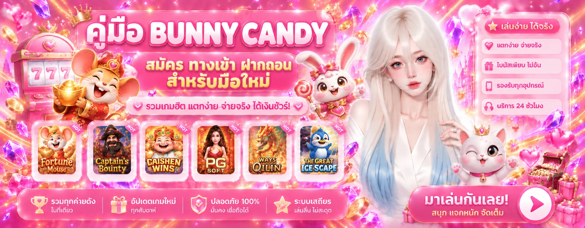 BUNNY CANDY คู่มือสมัคร ทางเข้า ฝากถอน มือใหม่